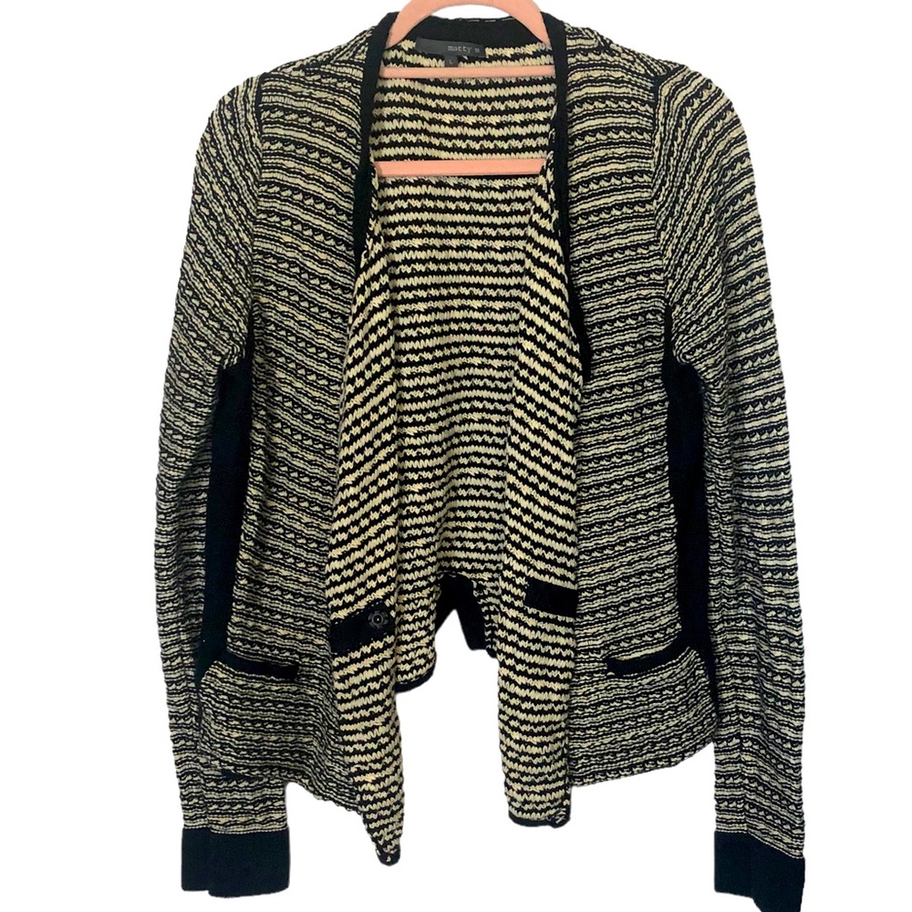 Maddy M, snap front cardigan, size L, style# MS0703-K19, EUC